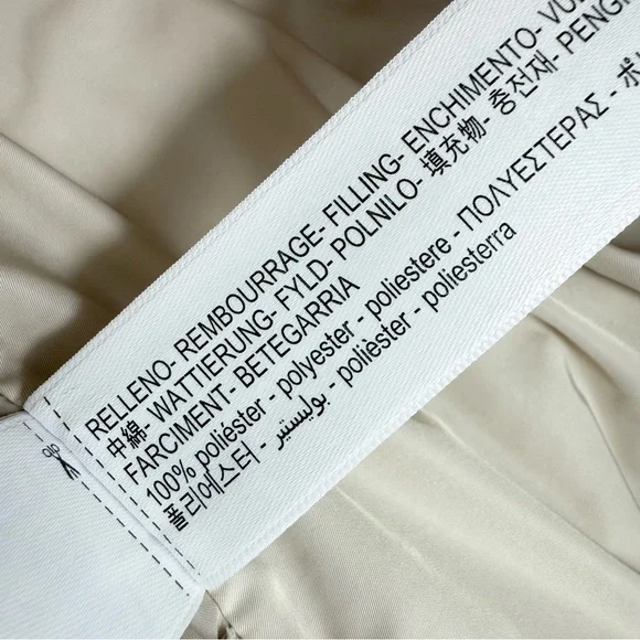 Massimo Dutti Longline Quilted Jacket Cream Sz S - Picture 12 of 14